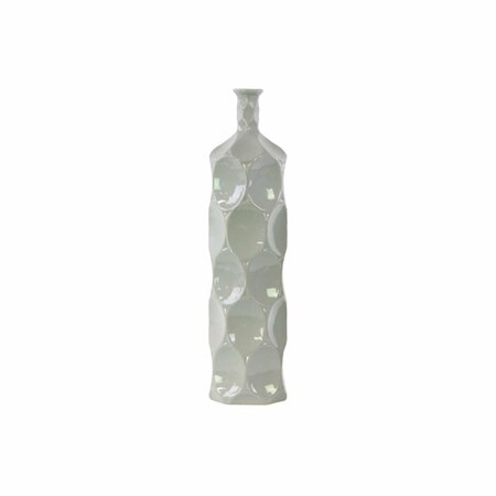 H2H Urban Trends Collection  Ceramic Round Bottle Vase With Dimpled Sides, Large - Gray H22502068